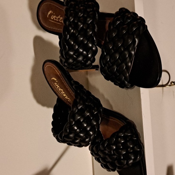 #76 Leather High Heeled Sandals With Thick Front Braided Straps (Pintervalle) - Picture 4 of 5